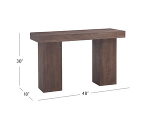 Basset Mirror Padula Brown Console Table - Modern Solid Wood Design With Rich Dark Finish For Timeless Elegance Brown Mango Veneers 9411-lr-400