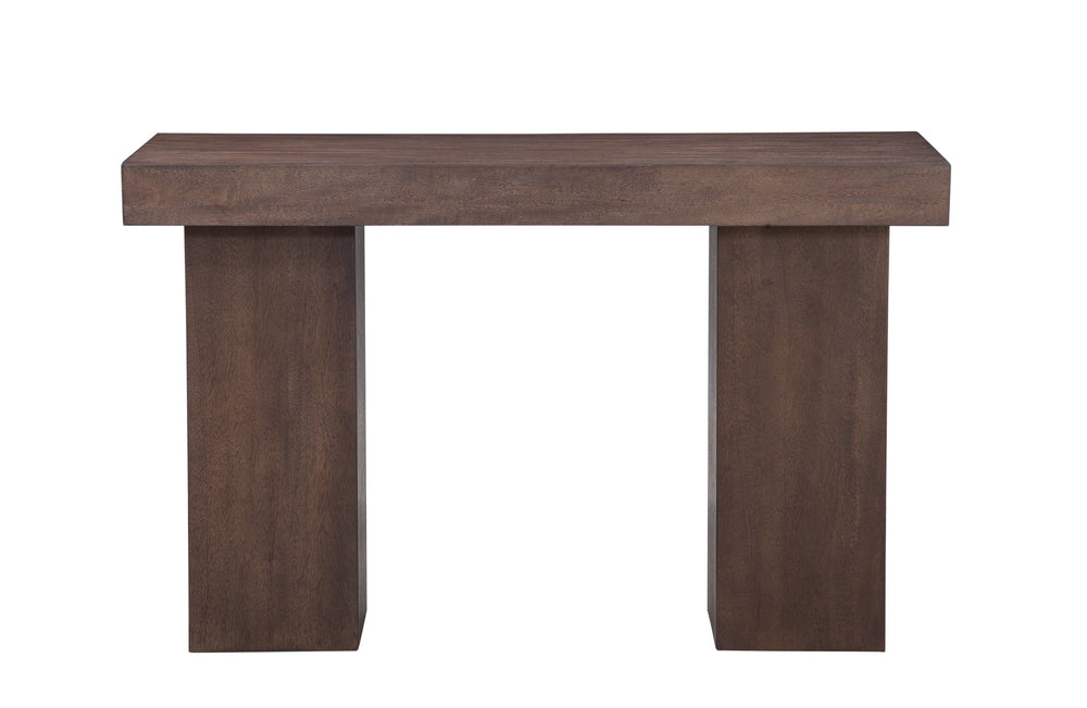 Basset Mirror Padula Brown Console Table - Modern Solid Wood Design With Rich Dark Finish For Timeless Elegance Brown Mango Veneers 9411-lr-400