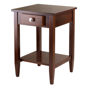 Winsome Wood Richmond End Table In Walnut Finish - Stylish Compact Design With Storage Drawer And Shelf Space Walnut Solid ,Composite Wood 94118-winsome-wood