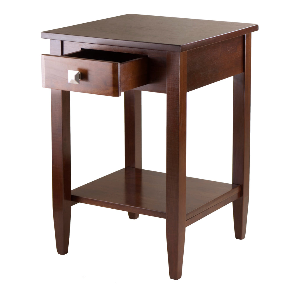 Winsome Wood Richmond End Table In Walnut Finish - Stylish Compact Design With Storage Drawer And Shelf Space Walnut Solid ,Composite Wood 94118-winsome-wood