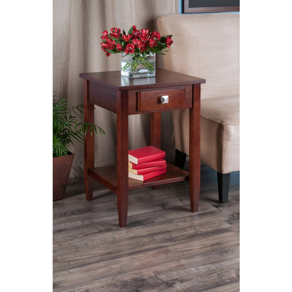 Winsome Wood Richmond End Table In Walnut Finish - Stylish Compact Design With Storage Drawer And Shelf Space Walnut Solid ,Composite Wood 94118-winsome-wood