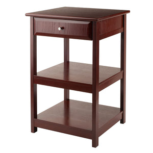 Winsome Wood Delta Home Office Printer Stand With Storage, Walnut Finish And Soft-close Drawer For Organization Walnut Composite Wood 94121-winsome-wood