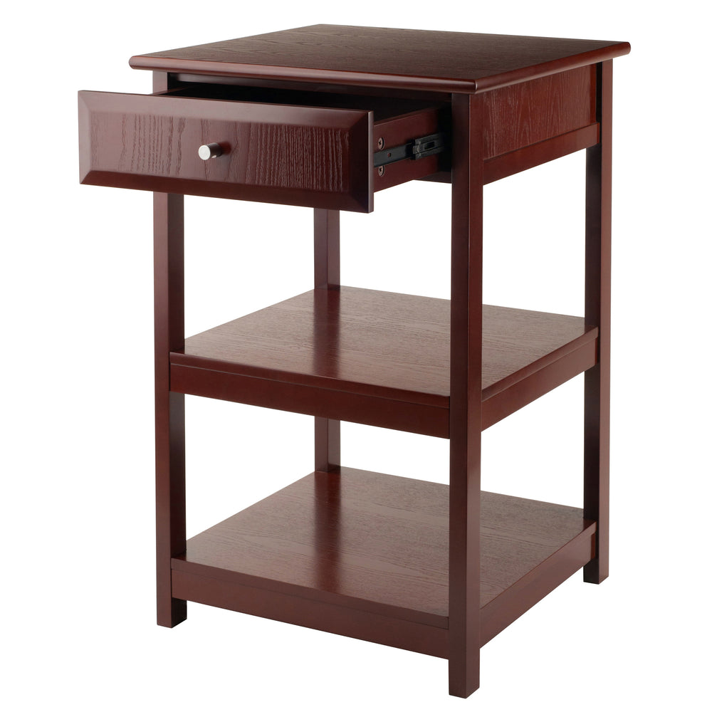 Winsome Wood Delta Home Office Printer Stand With Storage, Walnut Finish And Soft-close Drawer For Organization Walnut Composite Wood 94121-winsome-wood