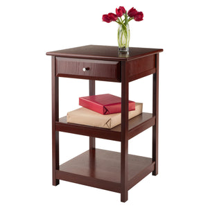 Winsome Wood Delta Home Office Printer Stand With Storage, Walnut Finish And Soft-close Drawer For Organization Walnut Composite Wood 94121-winsome-wood