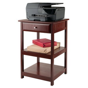 Winsome Wood Delta Home Office Printer Stand With Storage, Walnut Finish And Soft-close Drawer For Organization Walnut Composite Wood 94121-winsome-wood