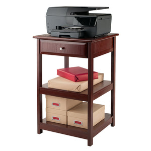 Winsome Wood Delta Home Office Printer Stand With Storage, Walnut Finish And Soft-close Drawer For Organization Walnut Composite Wood 94121-winsome-wood