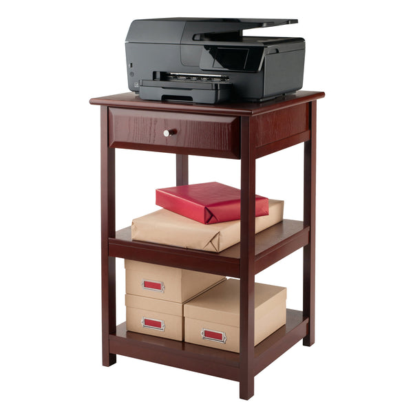 Winsome Wood Delta Home Office Printer Stand With Storage, Walnut Finish And Soft-close Drawer For Organization Walnut Composite Wood 94121-winsome-wood