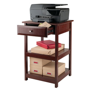 Winsome Wood Delta Home Office Printer Stand With Storage, Walnut Finish And Soft-close Drawer For Organization Walnut Composite Wood 94121-winsome-wood