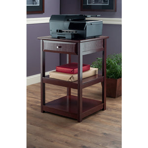 Winsome Wood Delta Home Office Printer Stand With Storage, Walnut Finish And Soft-close Drawer For Organization Walnut Composite Wood 94121-winsome-wood