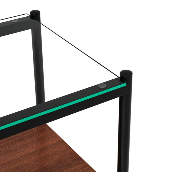 English Elm Set Of 2 Modern Rectangle End Tables With Tempered Glass Top And Mdf Shelf For Stylish Living Room W241P184246-GIGA