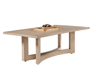Sunpan Arezza 90.5" Sculptural Dining Table in Light Wash Oak - Scandinavian Design for Modern Homes