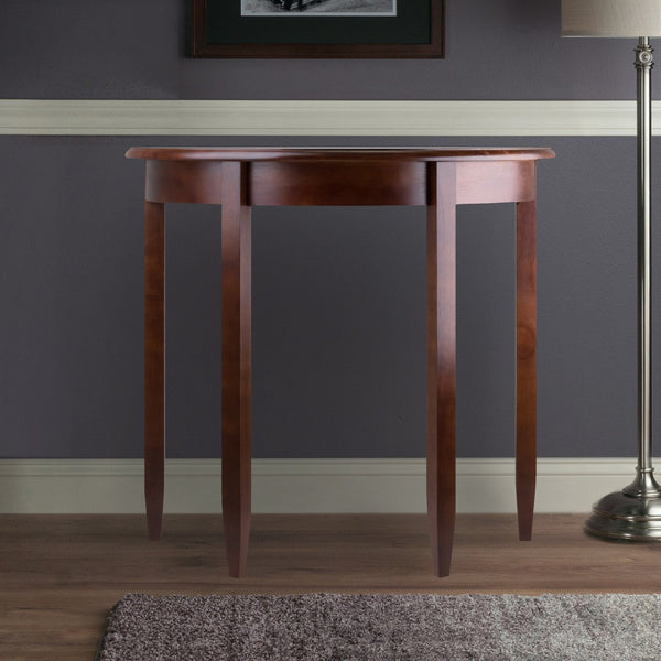 Winsome Wood Concord Half Moon Accent Table In Warm Walnut Finish - Timeless Entryway Furniture For Your Home Walnut Solid ,Composite Wood 94132-winsome-wood