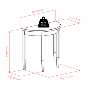 Winsome Wood Concord Half Moon Accent Table In Warm Walnut Finish - Timeless Entryway Furniture For Your Home Walnut Solid ,Composite Wood 94132-winsome-wood