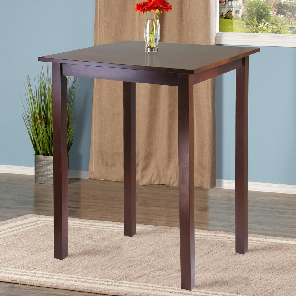 Winsome Wood Parkland Square High Dining Table In Walnut - Compact, Durable Design Perfect For Small Spaces! Walnut Solid Wood 94134-winsome-wood