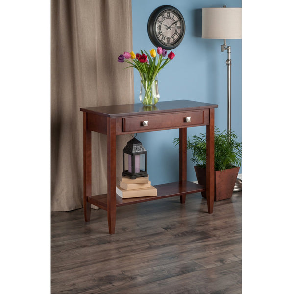 Winsome Wood Richmond Console Table In Rich Walnut - Stylish Entryway Furniture With Storage & Display Options Walnut Solid ,Composite Wood 94136-winsome-wood