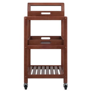Winsome Wood Albert 3-tier Rolling Entertainment Cart With Removable Trays, Walnut Finish For Easy Serving Walnut Solid ,Composite Wood ,Metal 94138-winsome-wood