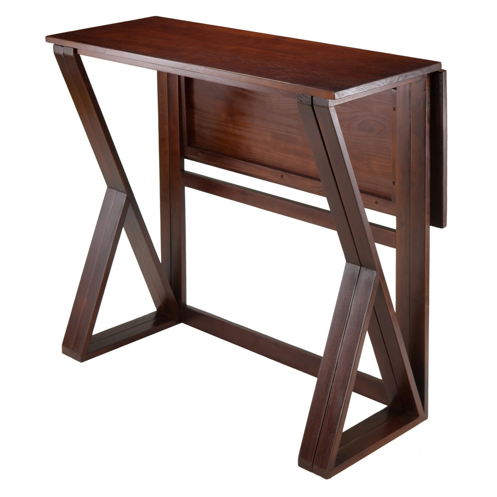 Winsome Wood Harrington Drop Leaf High Table In Walnut - Versatile Dining Solution For Gatherings & Spaces Walnut Solid Wood 94139-winsome-wood