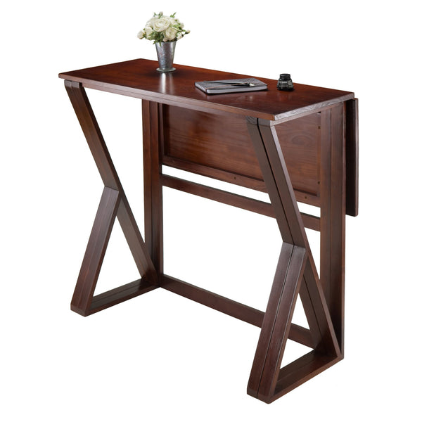 Winsome Wood Harrington Drop Leaf High Table In Walnut - Versatile Dining Solution For Gatherings & Spaces Walnut Solid Wood 94139-winsome-wood