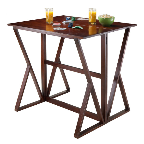 Winsome Wood Harrington Drop Leaf High Table In Walnut - Versatile Dining Solution For Gatherings & Spaces Walnut Solid Wood 94139-winsome-wood