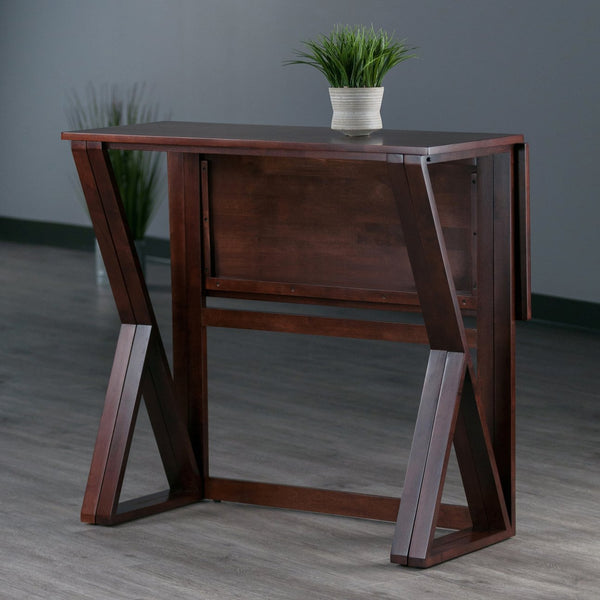 Winsome Wood Harrington Drop Leaf High Table In Walnut - Versatile Dining Solution For Gatherings & Spaces Walnut Solid Wood 94139-winsome-wood