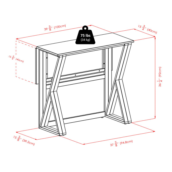 Winsome Wood Harrington Drop Leaf High Table In Walnut - Versatile Dining Solution For Gatherings & Spaces Walnut Solid Wood 94139-winsome-wood