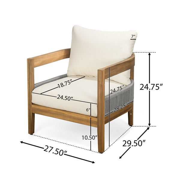 English Elm Christopher Knight Home® - Porto Outdoor Club Chair - Elegant Rope-Woven Design, Weather-Resistant, Perfect For Patios & Pools N773P218421B