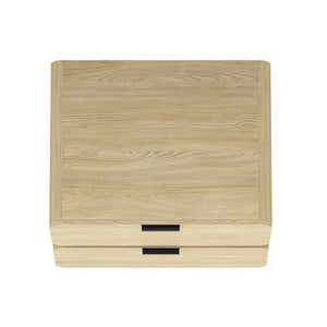 English Elm Chrystie 26" Nightstand with Two Full-Extension Drawers, Warm Wood Grain, Sleek Metal Pulls, Modern Profile Natural B365P398191