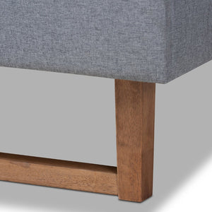 Baxton Studio Baxton Studio Gabriela Rustic Modern Dark Grey Upholstered Platform Bed with Adjustable Headboard Full Gabriela-Dark Grey/Ash Walnut-Full