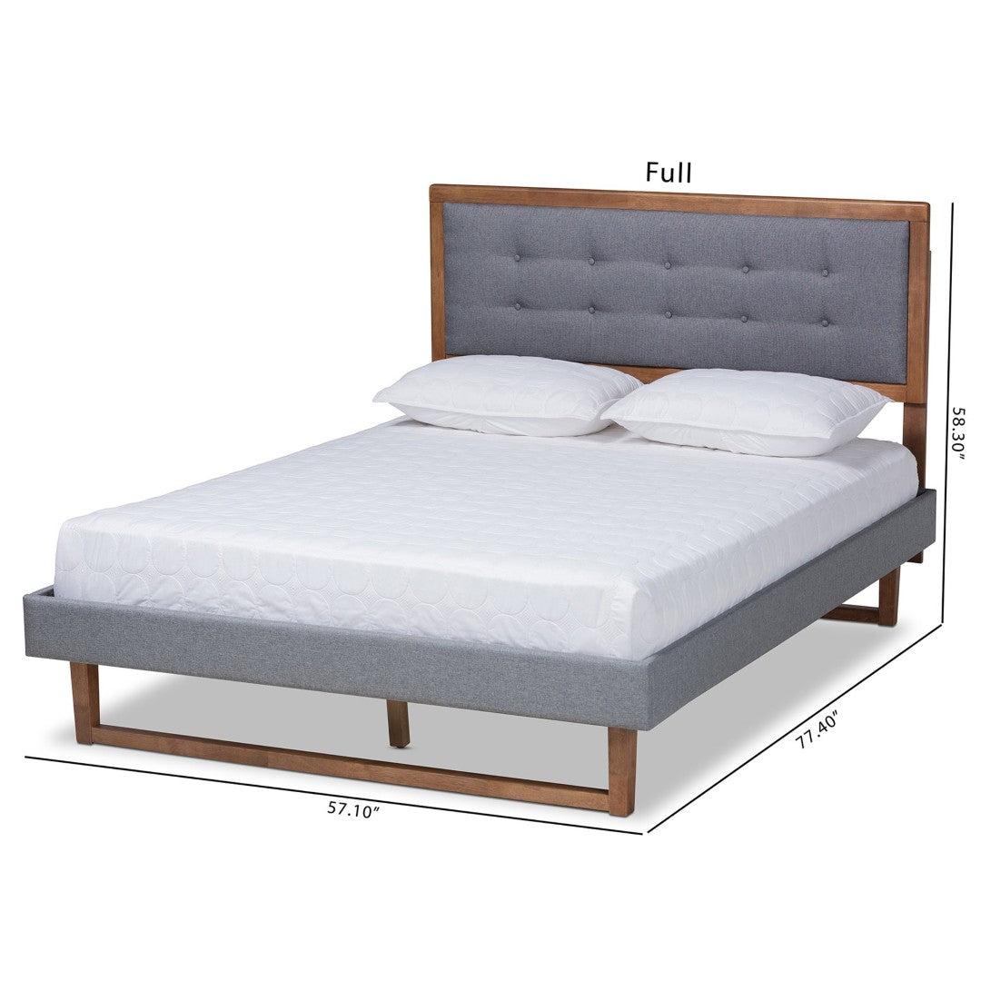 Baxton Studio Emele Upholstered Platform Bed - Thumbnail 2