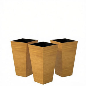 English Elm Classic Faux Wood Polypropylene Tall Outdoor Planters Set of 3 for Patio or Deck T3971P496256