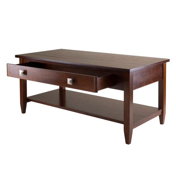 Winsome Wood Richmond Coffee Table In Warm Walnut Finish – Stylish Compact Design With Drawer & Shelf Storage Walnut Solid ,Composite Wood 94140-winsome-wood
