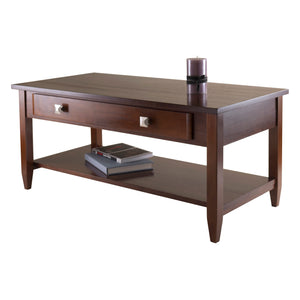 Winsome Wood Richmond Coffee Table In Warm Walnut Finish – Stylish Compact Design With Drawer & Shelf Storage Walnut Solid ,Composite Wood 94140-winsome-wood
