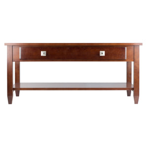 Winsome Wood Richmond Coffee Table In Warm Walnut Finish – Stylish Compact Design With Drawer & Shelf Storage Walnut Solid ,Composite Wood 94140-winsome-wood