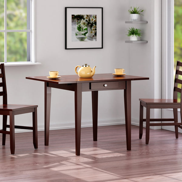 Winsome Wood Hamilton Versatile Drop Leaf Dining Table In Rich Walnut - Perfect For Small Spaces & Entertaining! Walnut Solid Wood ,Composite Wood 94141-winsome-wood