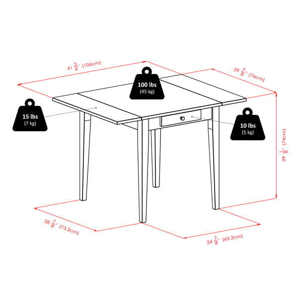 Winsome Wood Hamilton Versatile Drop Leaf Dining Table In Rich Walnut - Perfect For Small Spaces & Entertaining! Walnut Solid Wood ,Composite Wood 94141-winsome-wood