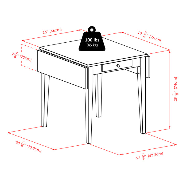 Winsome Wood Hamilton Versatile Drop Leaf Dining Table In Rich Walnut - Perfect For Small Spaces & Entertaining! Walnut Solid Wood ,Composite Wood 94141-winsome-wood