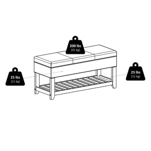 Winsome Wood Monza Storage Chest Bench - Luxurious Faux Leather, Comfortable Seating & Stylish Shoe Storage Solutions Walnut ,Espresso Solid Wood ,Polyurethane 94143-winsome-wood