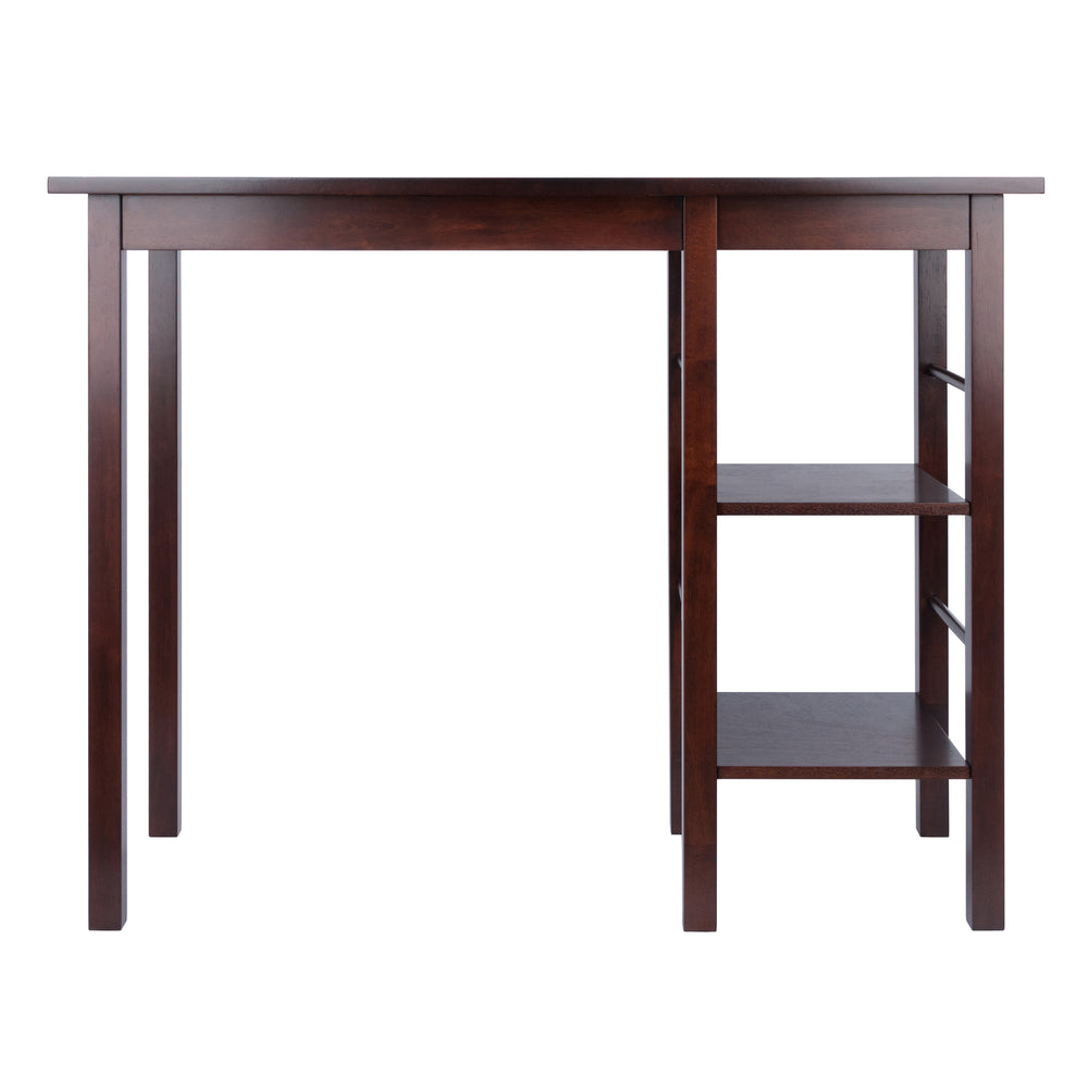 Winsome Wood Egan Breakfast Kitchen Island Table With Open Shelves, Modern Walnut Design For Home Or Office Walnut Solid Wood 94144-winsome-wood