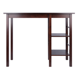 Winsome Wood Egan Breakfast Kitchen Island Table With Open Shelves, Modern Walnut Design For Home Or Office Walnut Solid Wood 94144-winsome-wood