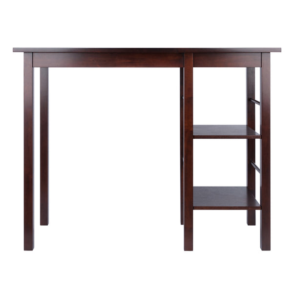 Winsome Wood Egan Breakfast Kitchen Island Table With Open Shelves, Modern Walnut Design For Home Or Office Walnut Solid Wood 94144-winsome-wood