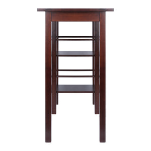 Winsome Wood Egan Breakfast Kitchen Island Table With Open Shelves, Modern Walnut Design For Home Or Office Walnut Solid Wood 94144-winsome-wood