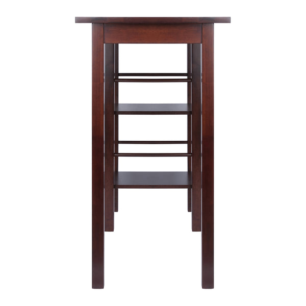 Winsome Wood Egan Breakfast Kitchen Island Table With Open Shelves, Modern Walnut Design For Home Or Office Walnut Solid Wood 94144-winsome-wood