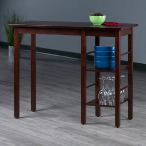 Winsome Wood Egan Breakfast Kitchen Island Table With Open Shelves, Modern Walnut Design For Home Or Office Walnut Solid Wood 94144-winsome-wood