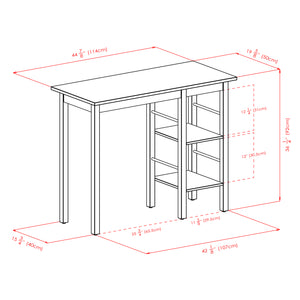 Winsome Wood Egan Breakfast Kitchen Island Table With Open Shelves, Modern Walnut Design For Home Or Office Walnut Solid Wood 94144-winsome-wood