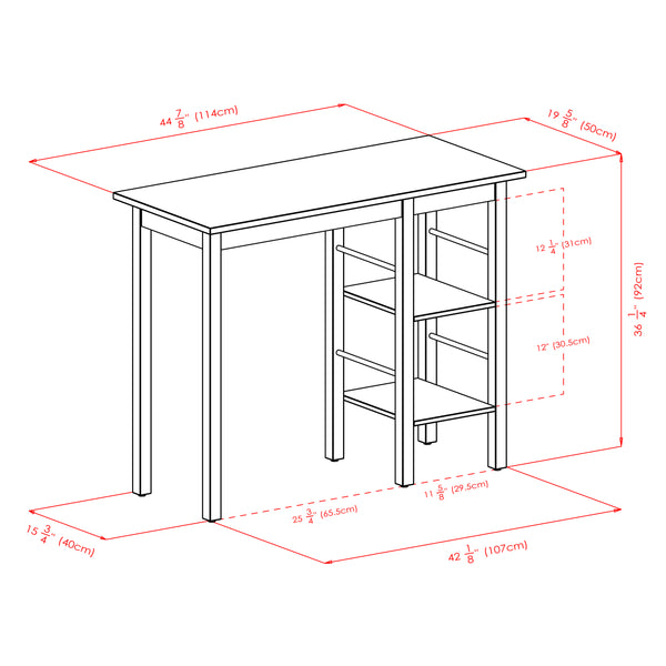 Winsome Wood Egan Breakfast Kitchen Island Table With Open Shelves, Modern Walnut Design For Home Or Office Walnut Solid Wood 94144-winsome-wood