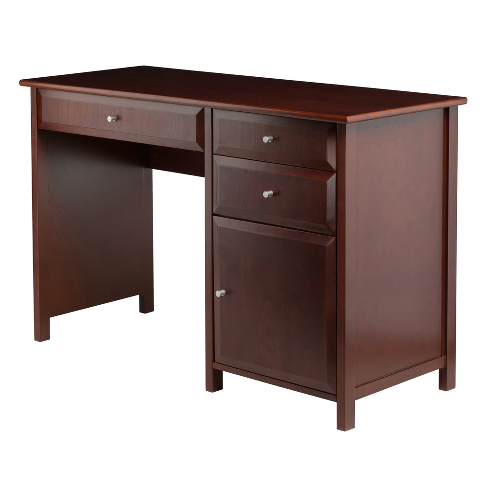 Winsome Wood Delta Office Writing Desk In Elegant Walnut With Soft-close Drawers And Ample Storage Solutions Walnut Composite Wood 94147-winsome-wood