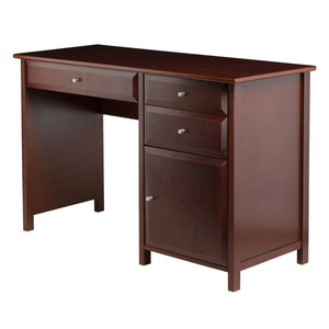Winsome Wood Delta Office Writing Desk In Elegant Walnut With Soft-close Drawers And Ample Storage Solutions Walnut Composite Wood 94147-winsome-wood
