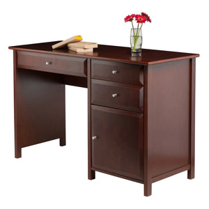 Winsome Wood Delta Office Writing Desk In Elegant Walnut With Soft-close Drawers And Ample Storage Solutions Walnut Composite Wood 94147-winsome-wood
