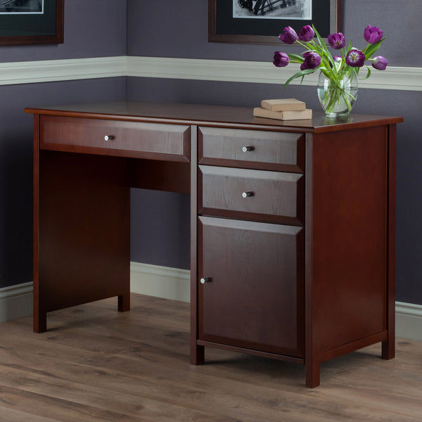Winsome Wood Delta Office Writing Desk In Elegant Walnut With Soft-close Drawers And Ample Storage Solutions Walnut Composite Wood 94147-winsome-wood