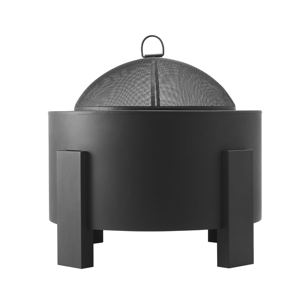 English Elm Flicker Steel Outdoor Fire Pit with Spark Screen and Powder Coated Rust Resistant Finish N772P357159B